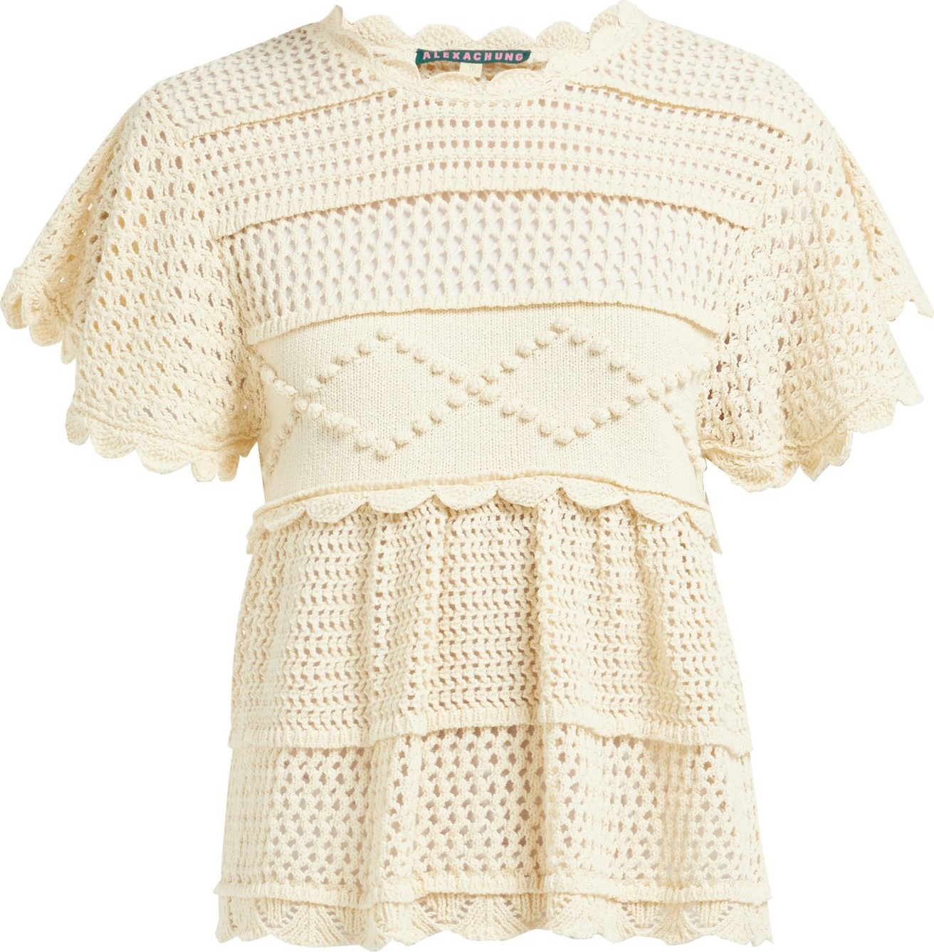 Alexachung Open-back crocheted cotton-blend top