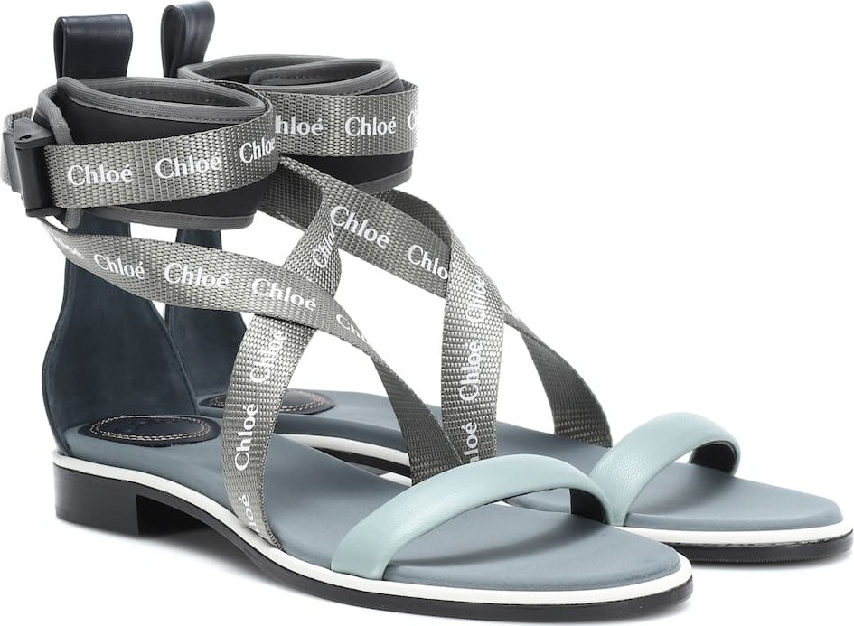 Chloe Veronica leather-trimmed sandals