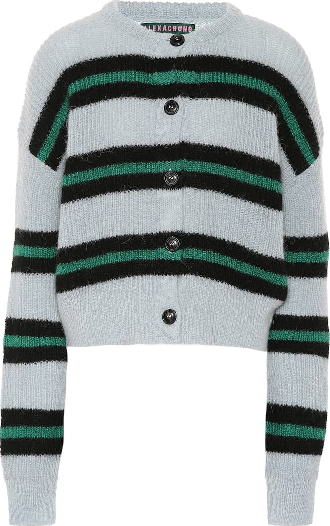 Alexachung Striped wool-blend cardigan