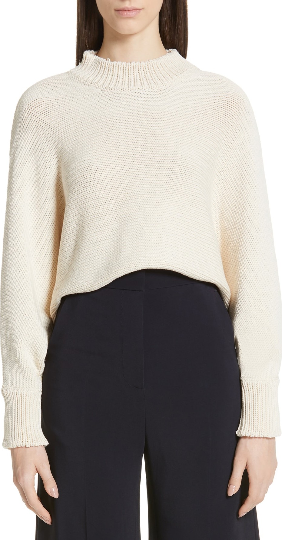 Rosetta Getty Crop Cotton Blend Sweater