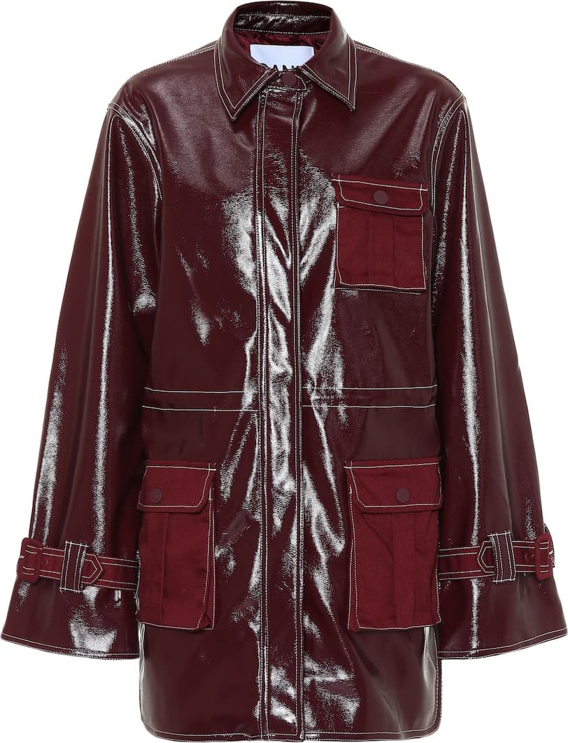 Ganni Patent faux leather jacket