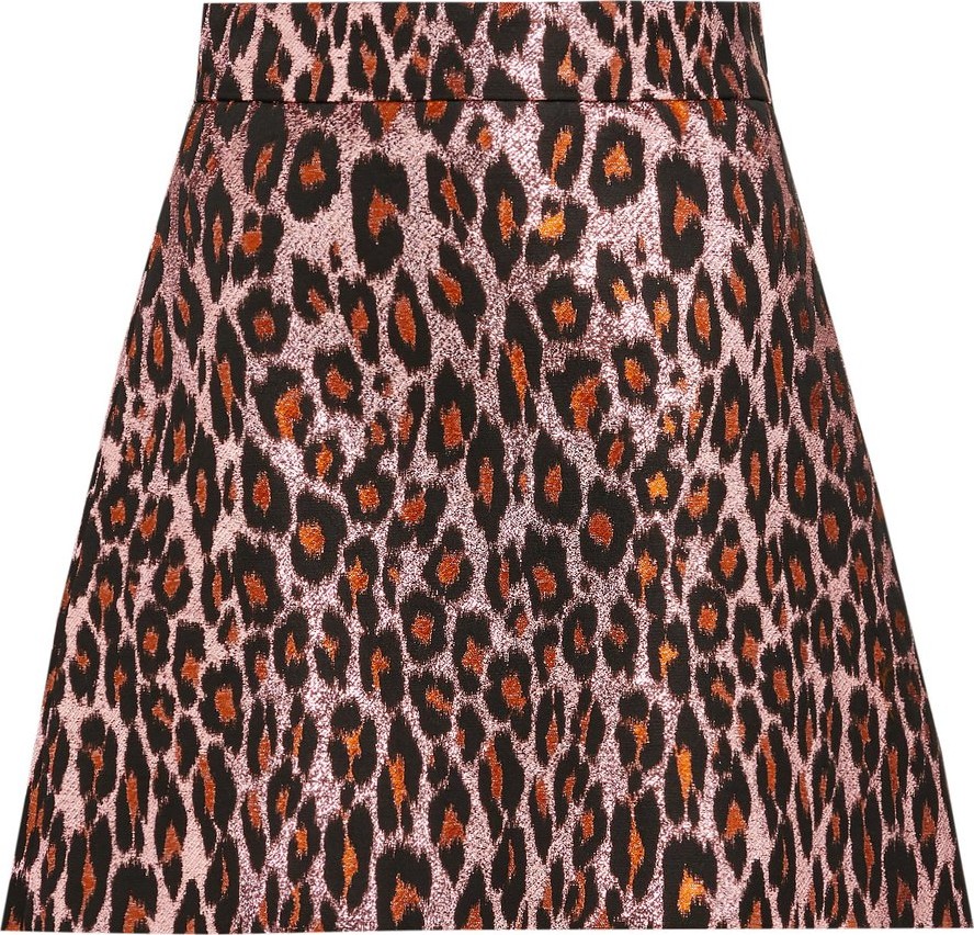 Miu Miu Leopard-brocade mini skirt