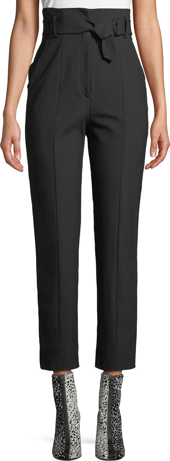 Rag & Bone Wallace High-Rise Belted Straight-Leg Pants