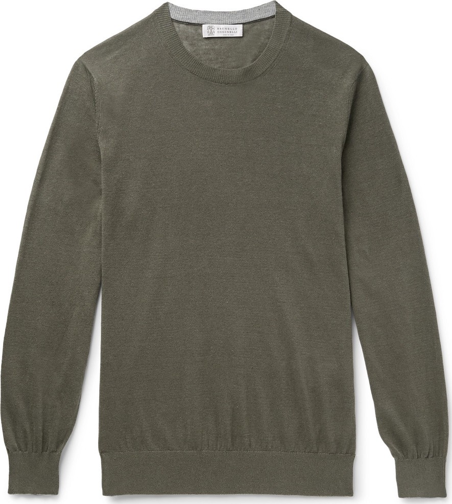 Brunello Cucinelli Linen and Cotton-Blend Sweater