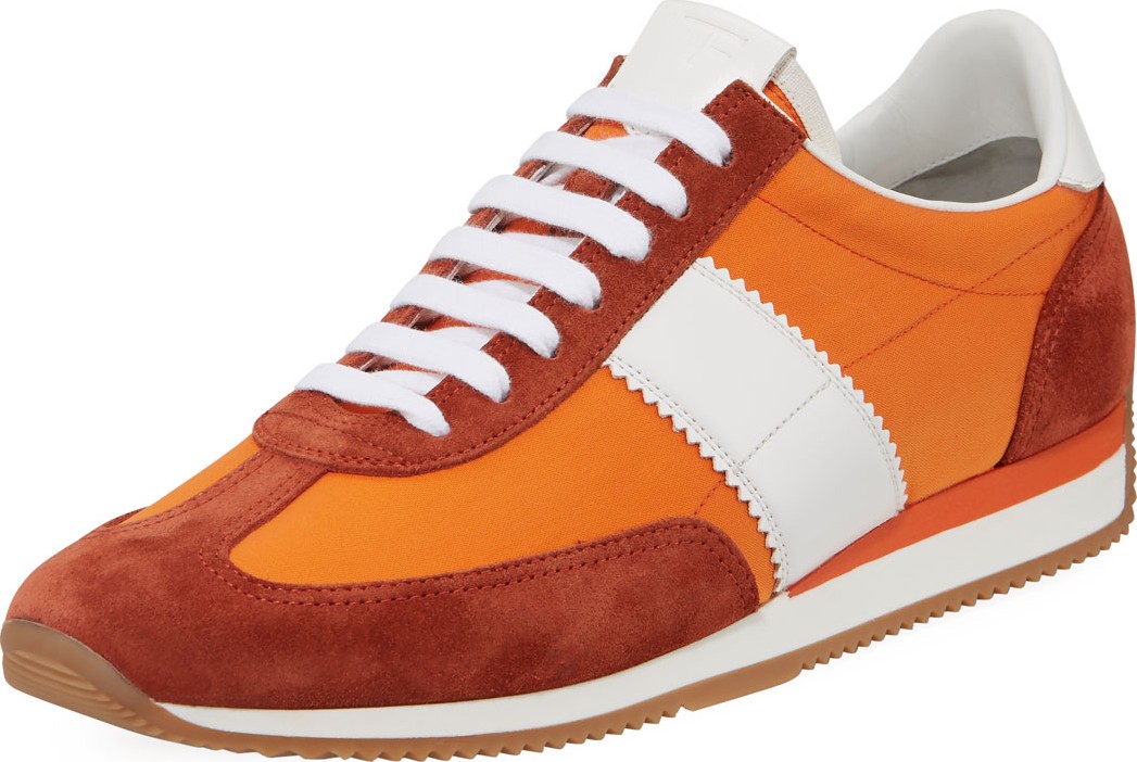 TOM FORD Men's Suede-Trim Mesh-Upper Low-Top Sneakers TOM FORD Men's Suede-Trim Mesh-Upper Low-Top Sneakers