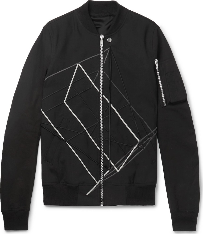Rick Owens Embroidered Wool-Blend Bomber Jacket