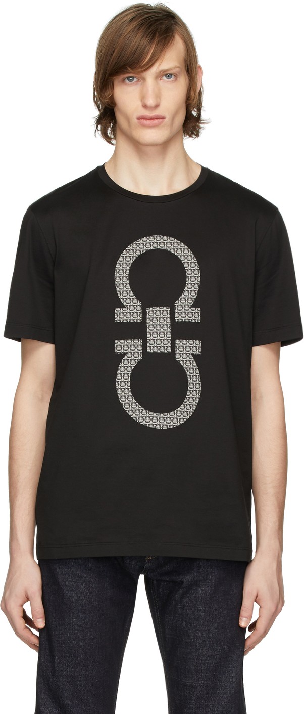 Salvatore Ferragamo Black Gancini T-Shirt
