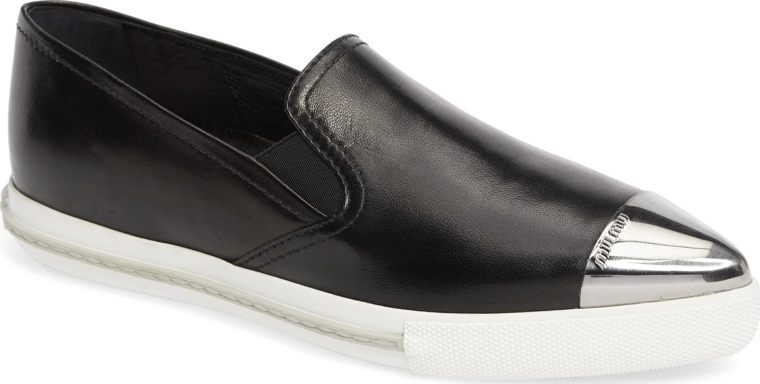 Miu Miu Metal Cap Toe Skate Sneaker