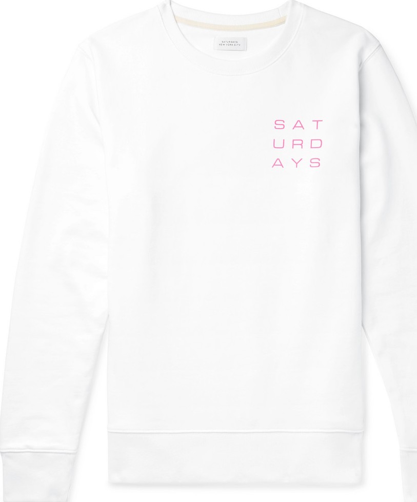 SATURDAYS NYC Logo-Print Loopback Cotton-Jersey Sweatshirt