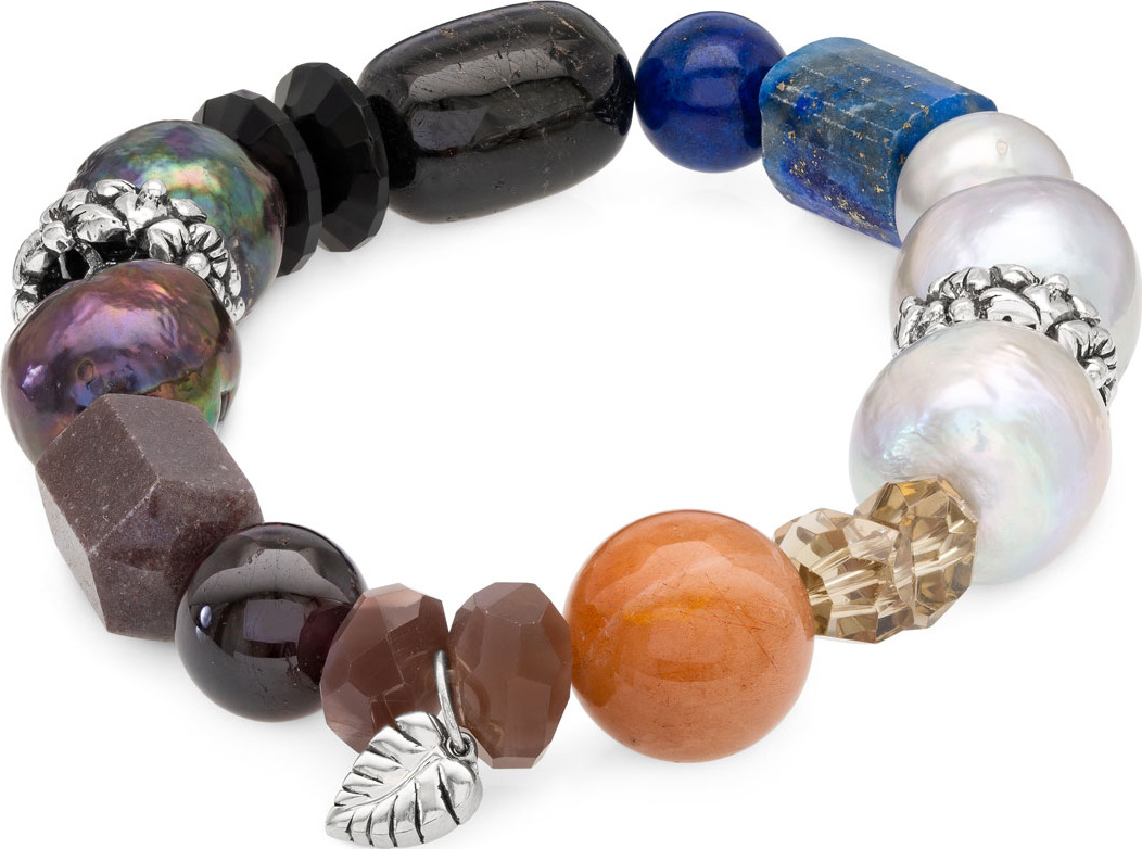 Stephen Dweck Stone & Mixed-Pearl Stretch Bracelet