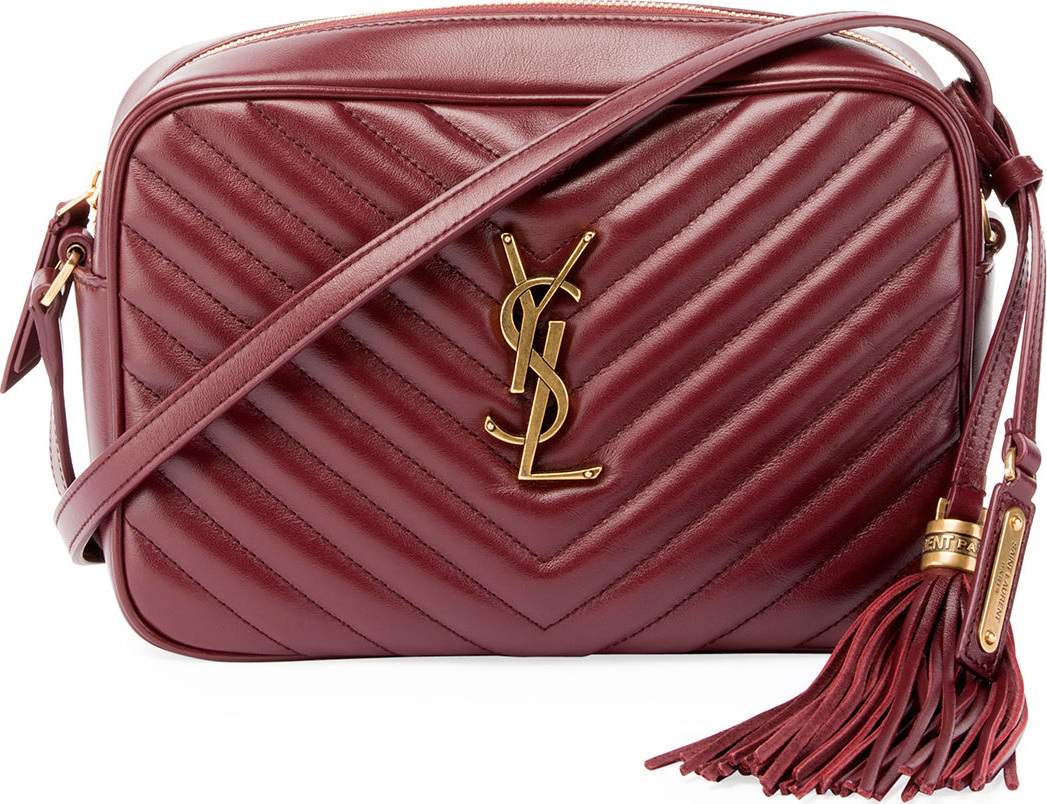 Saint Laurent Loulou Monogram Medium Chevron Quilted Leather Camera Shoulder Bag