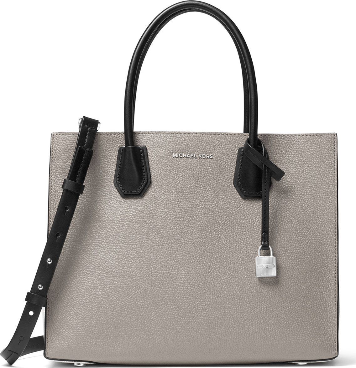 MICHAEL MICHAEL KORS Mercer Large Convertible Tote Bag, Gray/Black