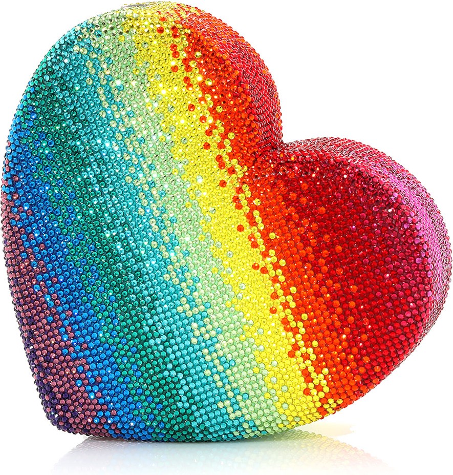 Judith Leiber Heart Rainbow Clutch Bag