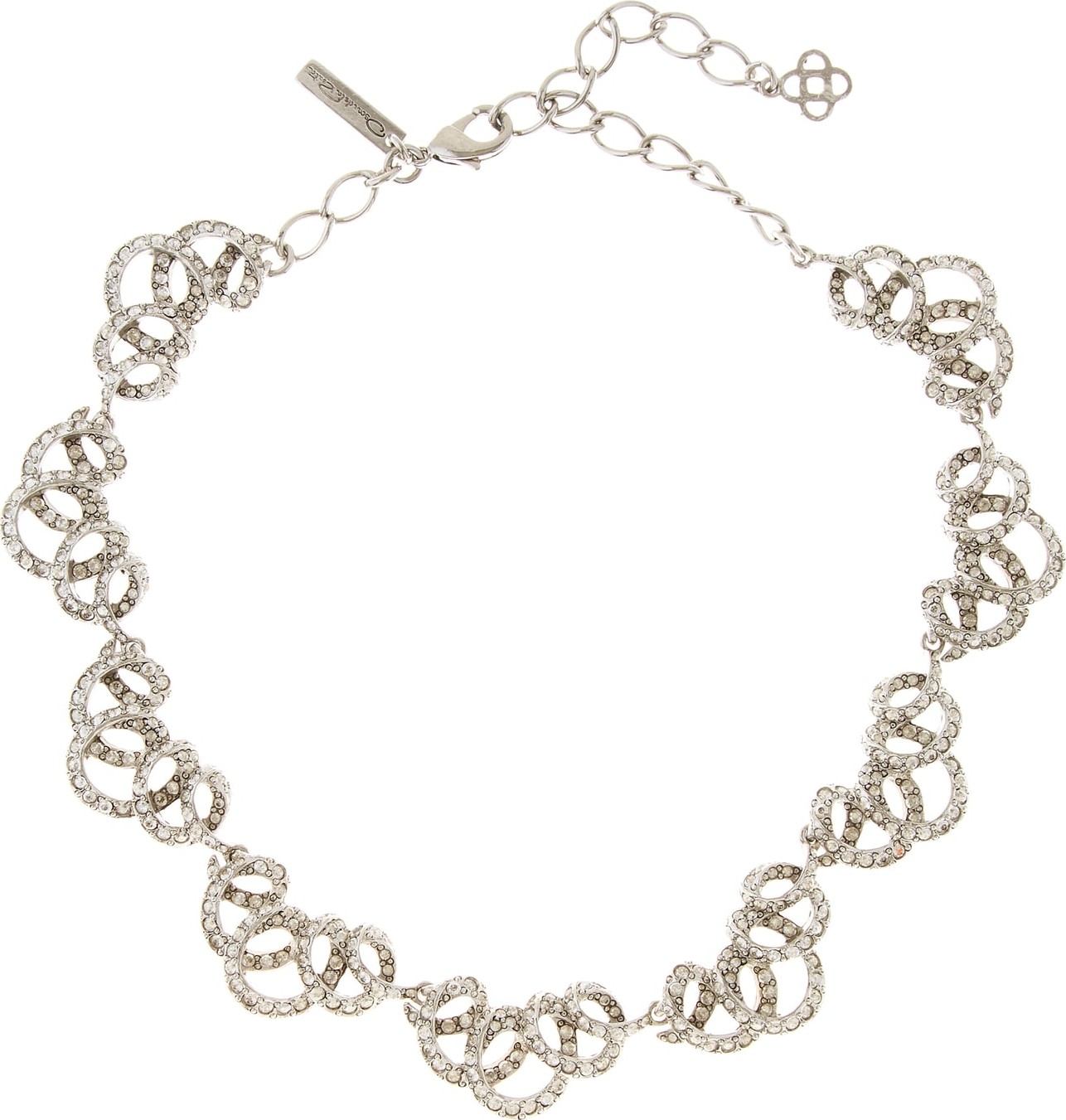 Oscar De La Renta Swirl Swarovski Crystal Necklace