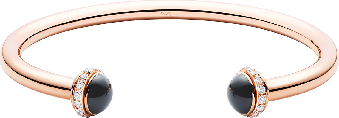 Piaget Possession Medium Onyx Cabochon Bracelet in 18K Red Gold, Size M