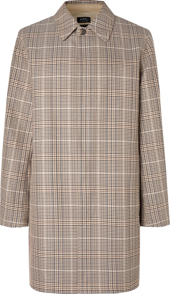 A.P.C. Stefano Checked Cotton-Twill Coat