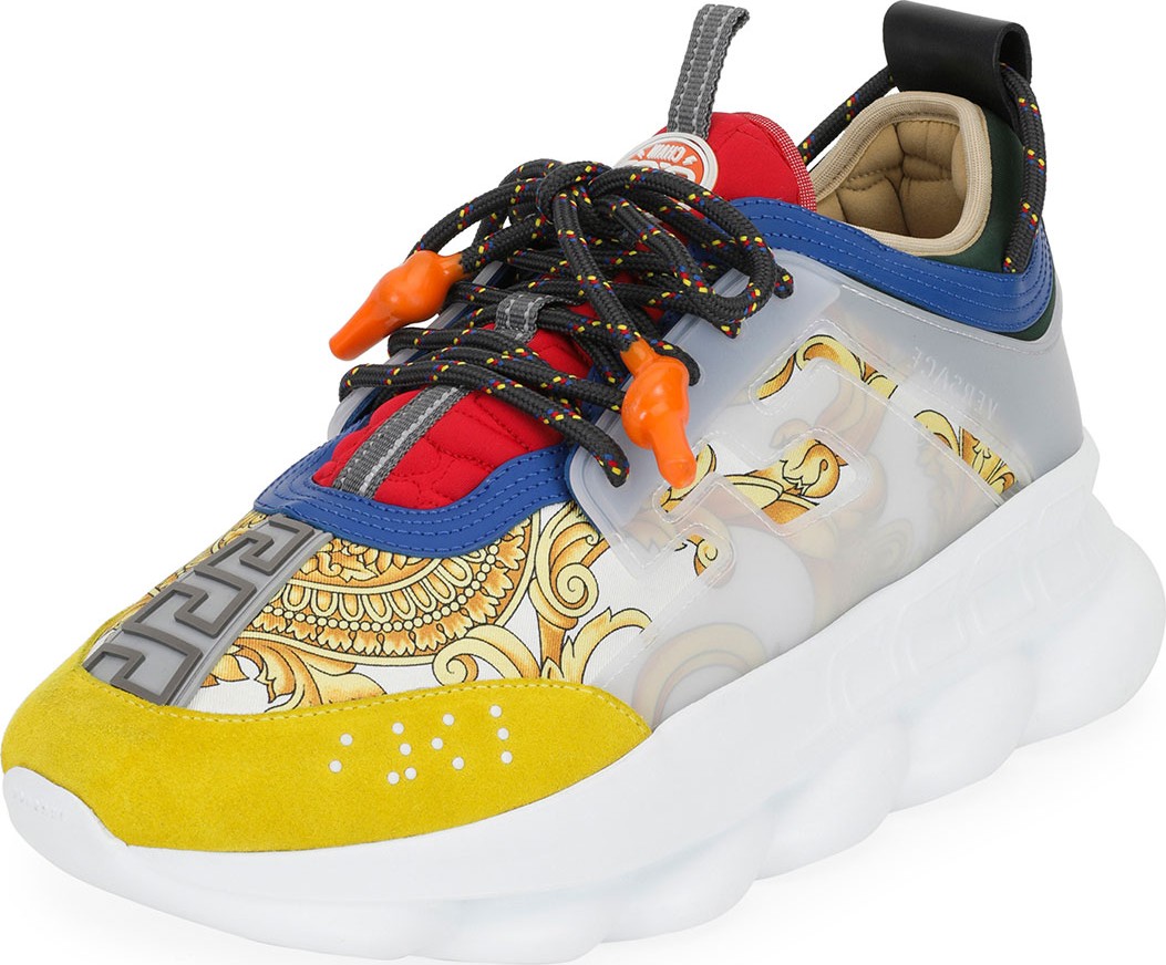 Versace Men's Tribute Chain Reaction Greek-Key SneakersMen's Chain Reaction Sneakers