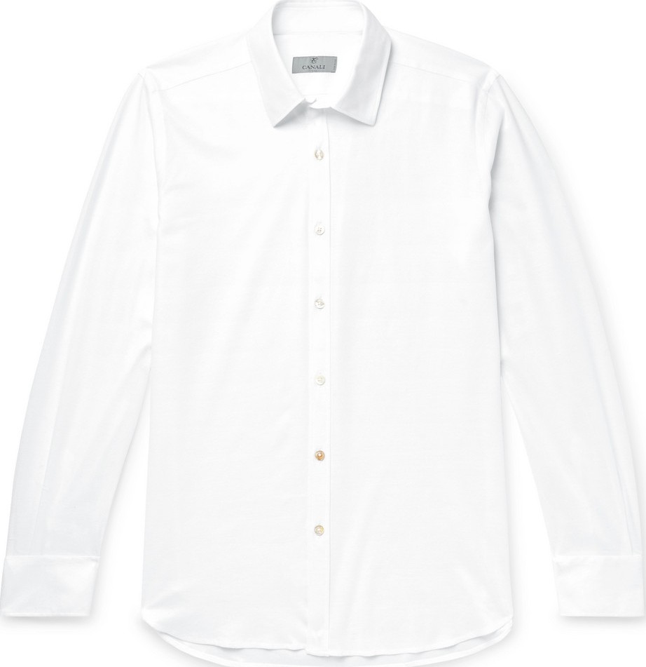 Canali Slim-Fit Cotton-Piqué Shirt