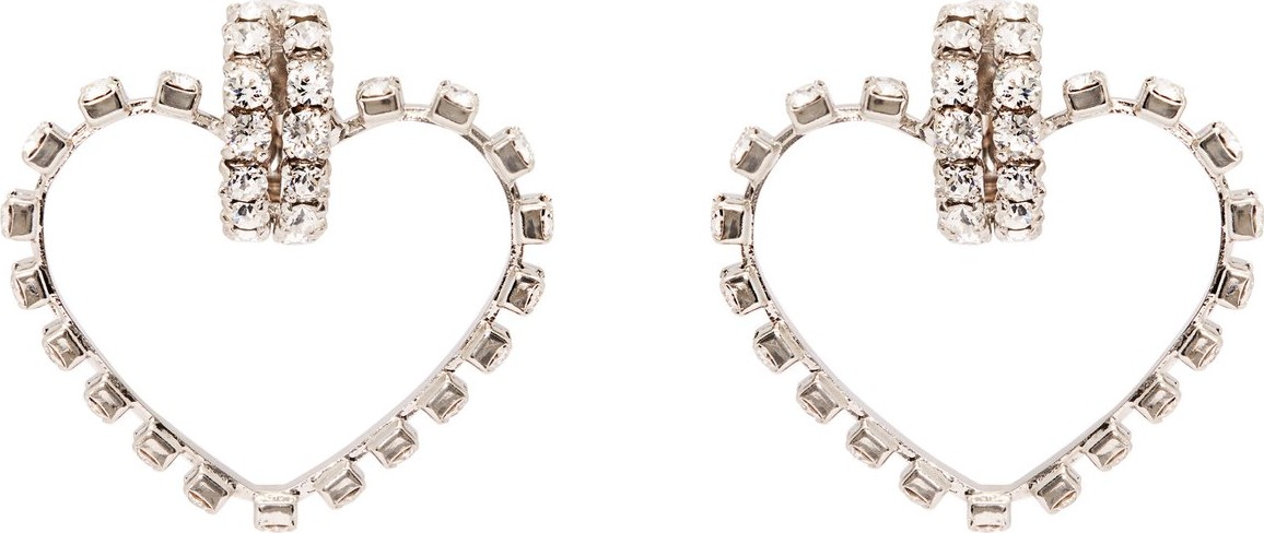 Saint Laurent Smoking Love heart crystal-embellished earrings