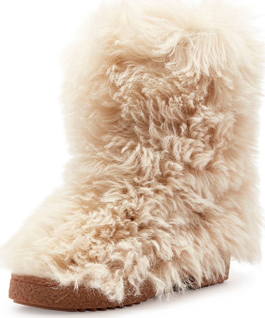 Saint Laurent Furry Lugged Booties
