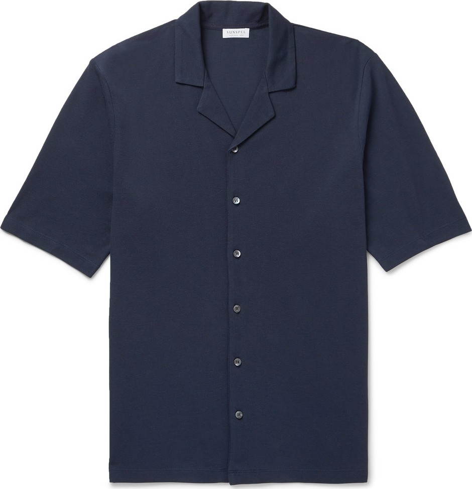 Sunspel Camp-Collar Cotton-Piqué Shirt