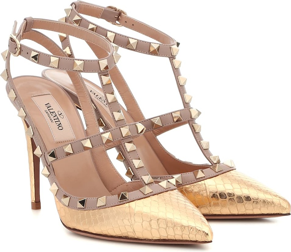 Valentino Valentino Garavani Rockstud snakeskin pumps