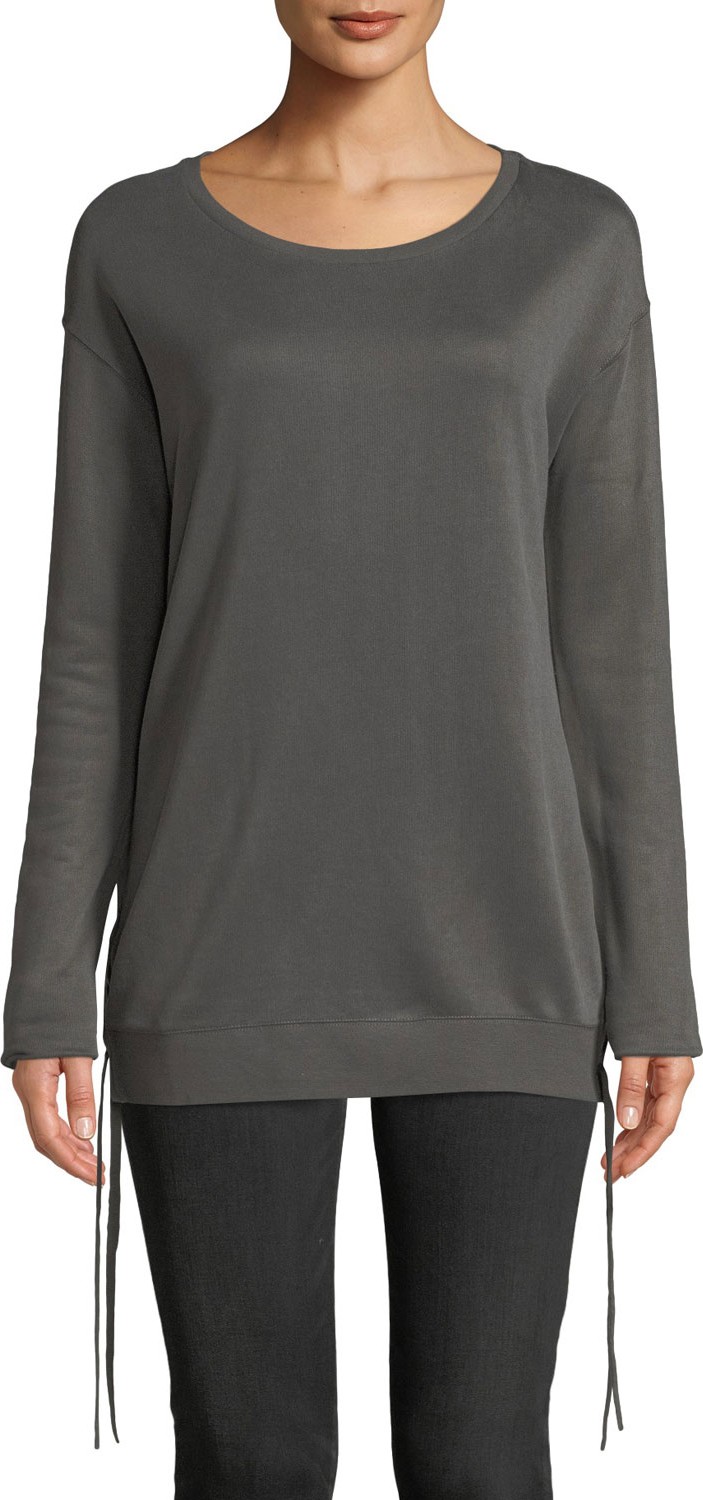 Majestic Lace-Up Side Sweatshirt
