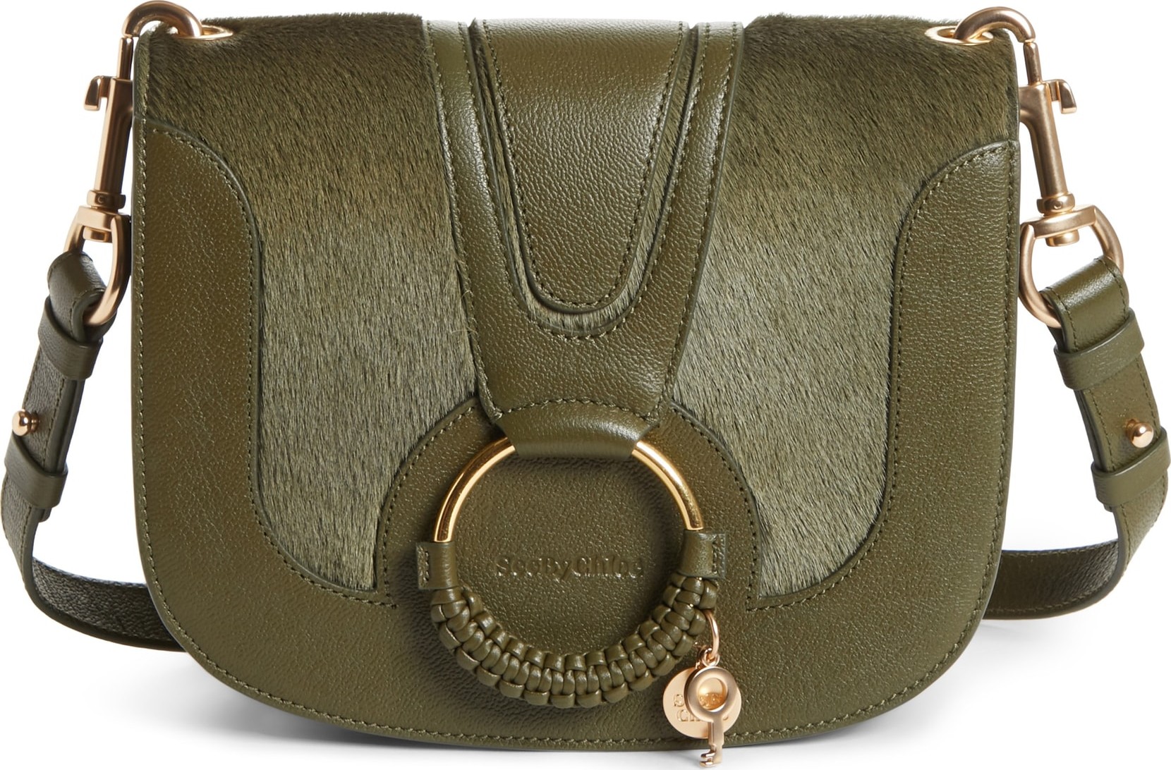 See By Chloé Hana Leather & Genuine Calf Hair Shoulder Bag