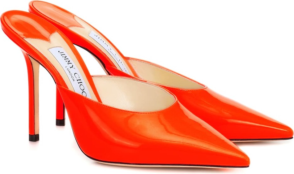 Jimmy Choo Rav 100 patent leather mules