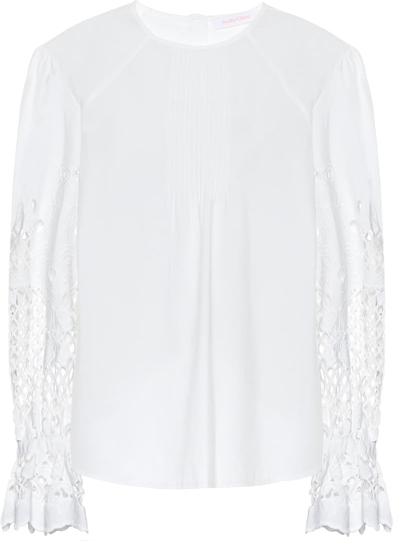 See By Chloé Embroidered cotton top