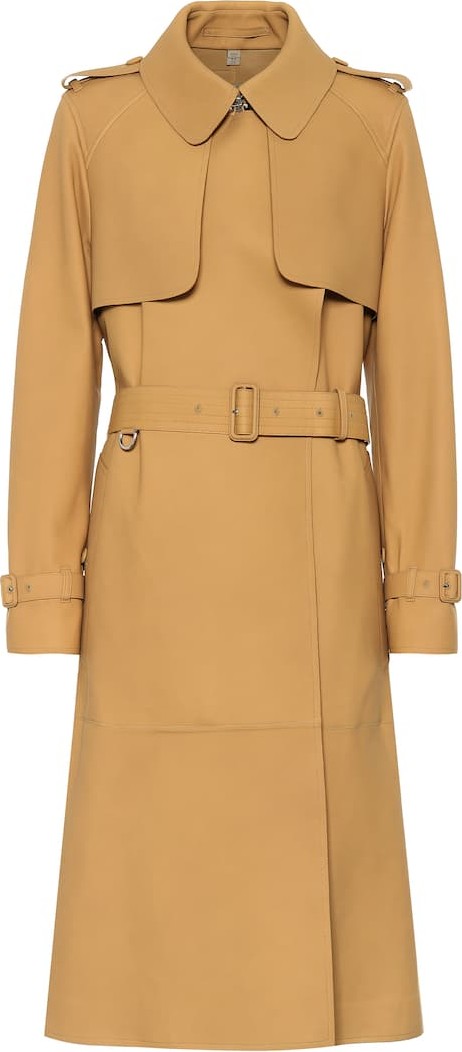 Burberry London England Leather trench coat