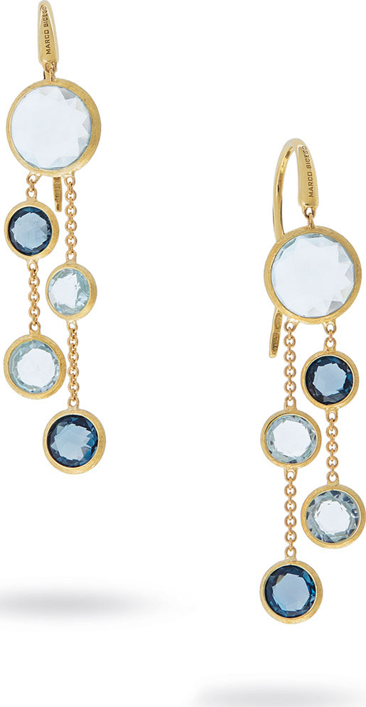 Marco Bicego 18k Jaipur Blue Topaz Dangle Earrings