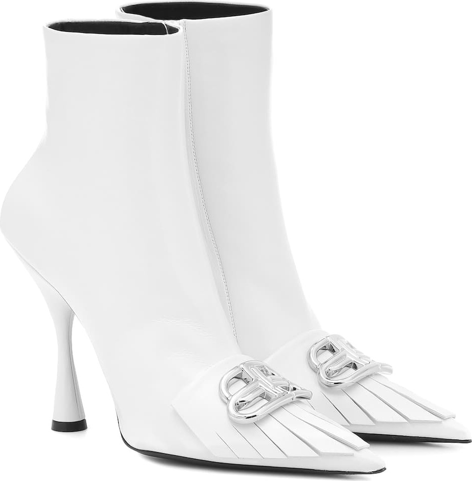 Balenciaga Fringe Knife leather ankle boots