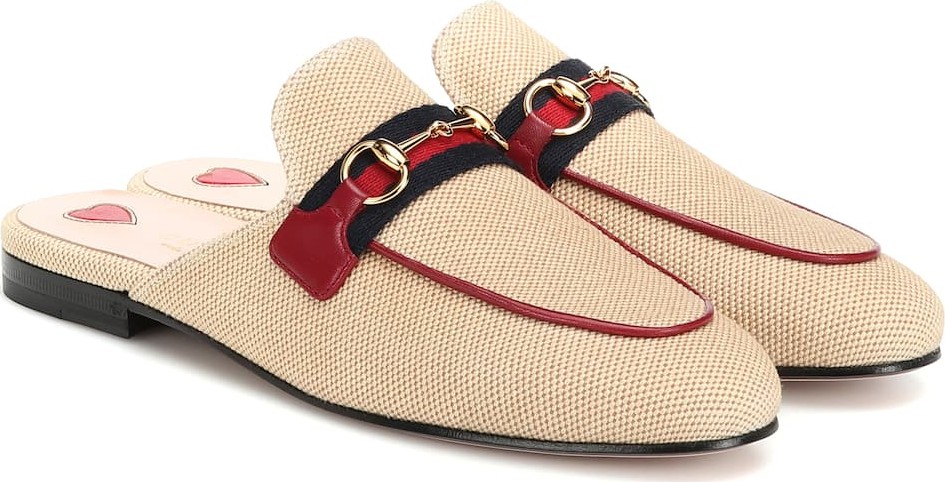 Gucci Princetown canvas slippers