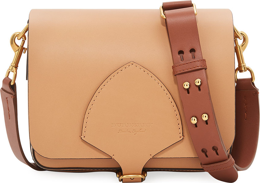 Burberry London England Square Smooth Leather Satchel Bag