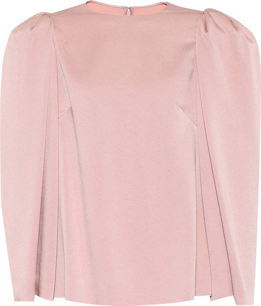 Valentino Puff-shoulder satin top