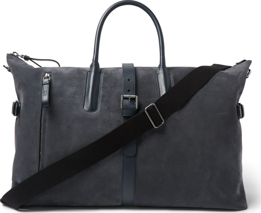 Tod's Leather-Trimmed Suede Holdall