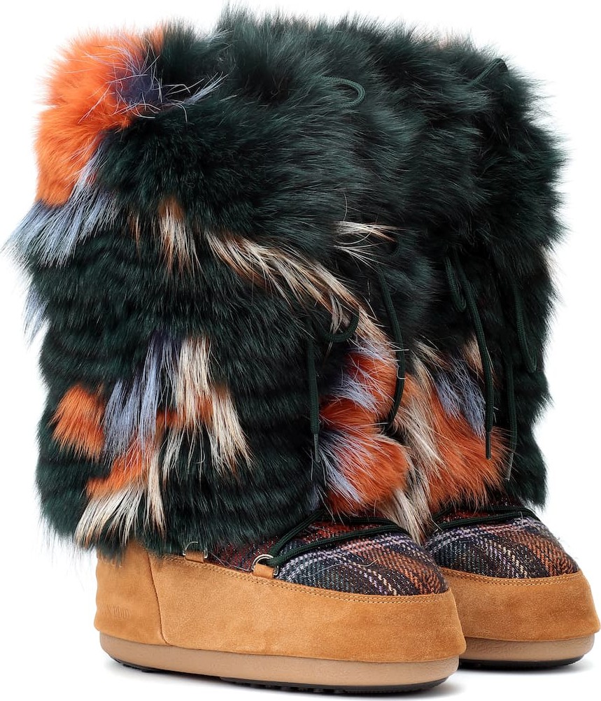 Yves Salomon x Moon Boot® fur ankle boots