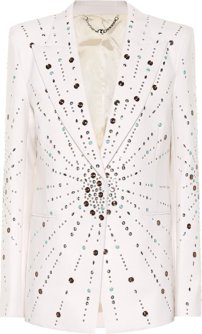 Paco Rabanne Embellished virgin wool blazer