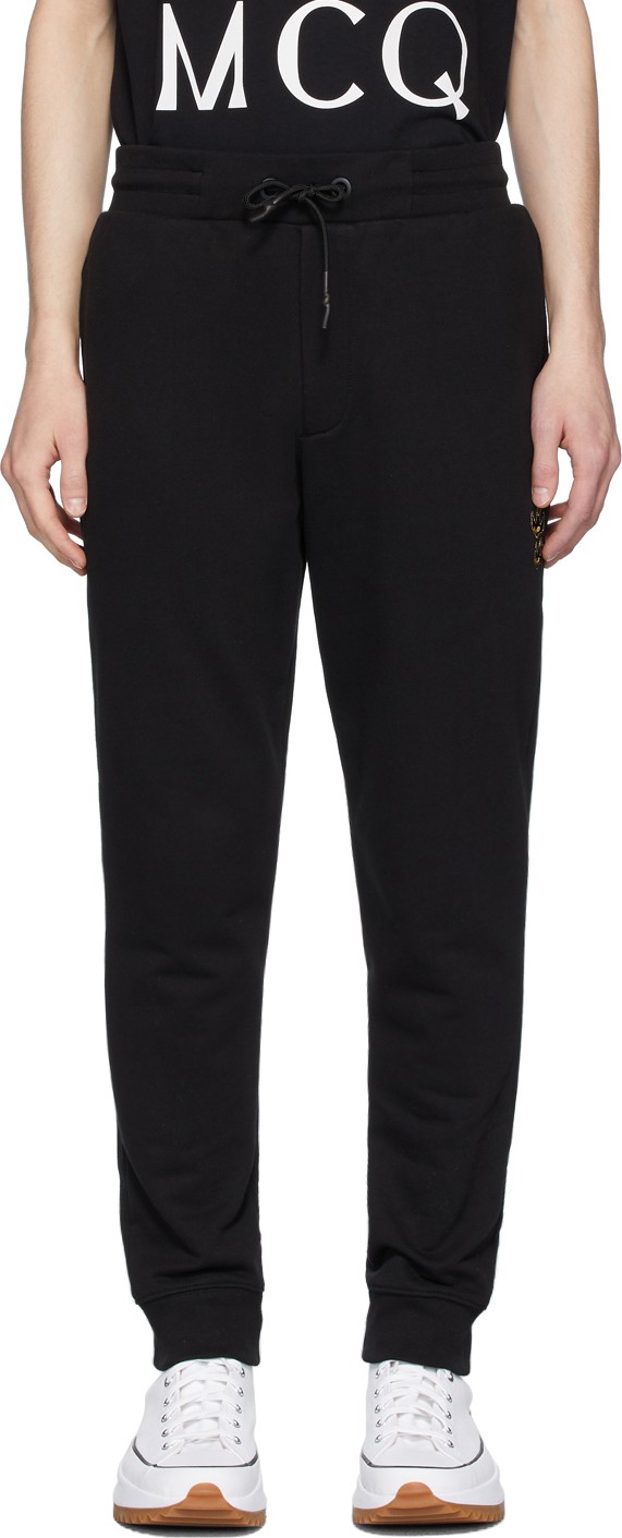 McQ - Alexander McQueen Black Embroidered Logo Sweatpants