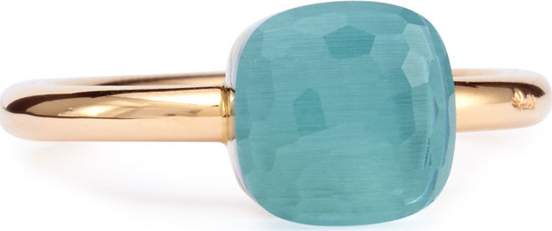 Pomellato Nudo Rose Gold & Blue Topaz Ring, Mini