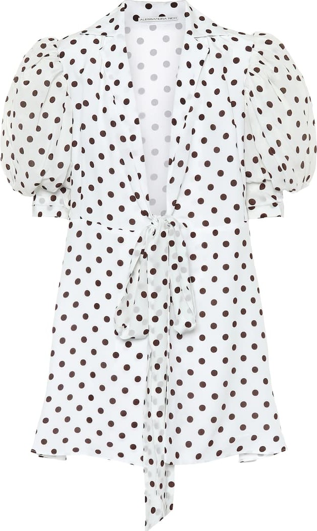 Alessandra Rich Polka-dot silk crêpe de chine minidress