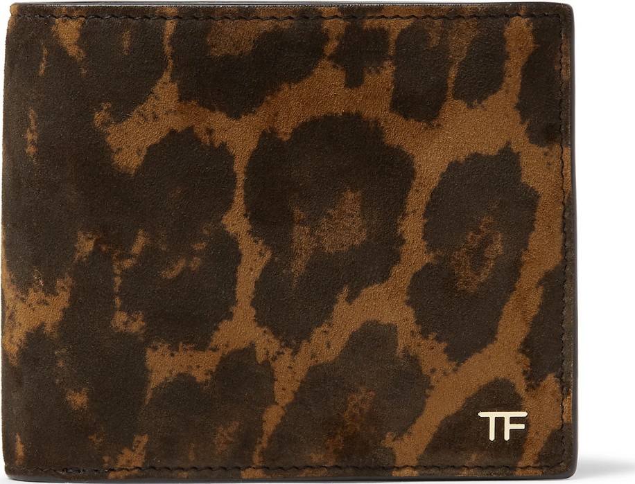 TOM FORD Leopard-Print Nubuck Billfold Wallet