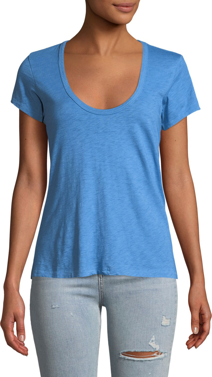 Rag & Bone U-Neck Short-Sleeve Cotton Tee