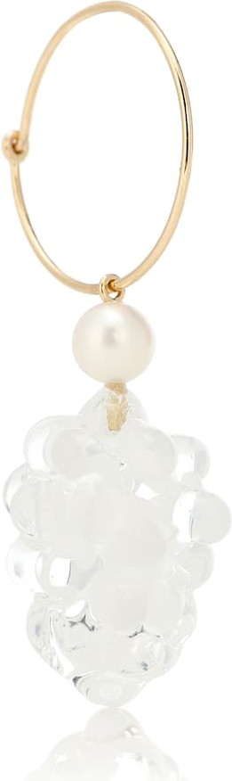Sophie Bille Brahe Grappolo 14kt gold and pearl single earring