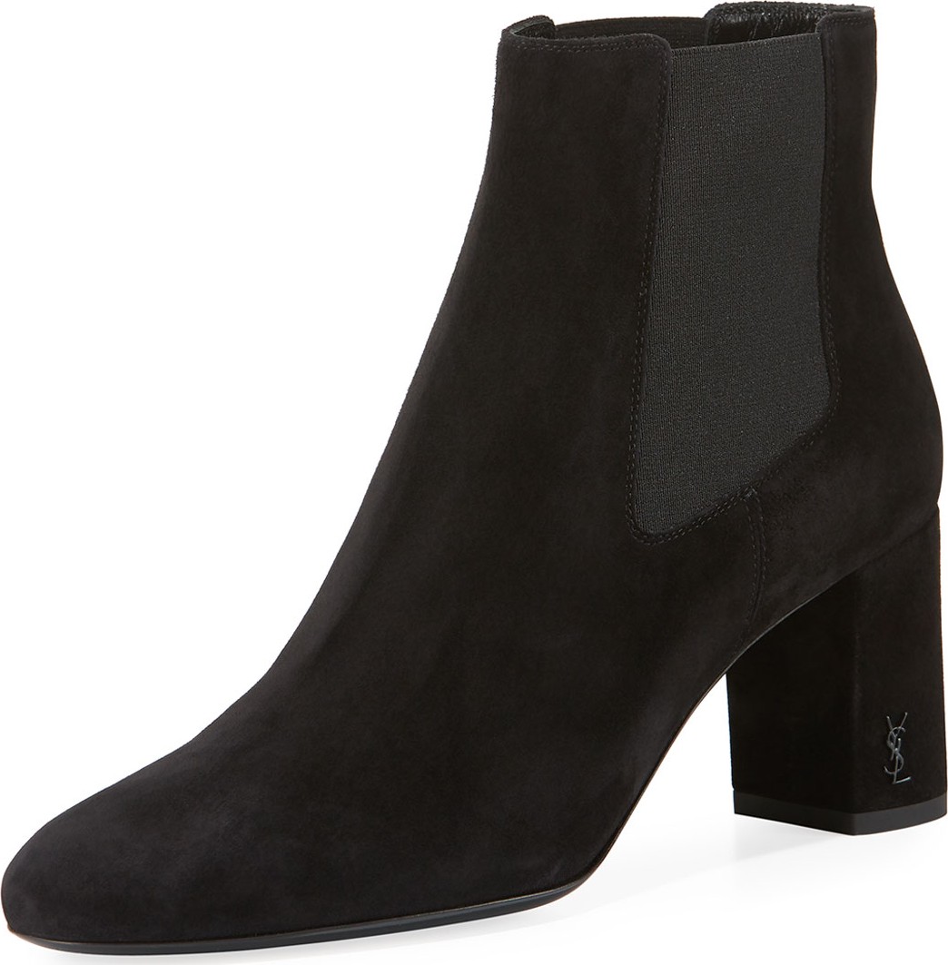 Saint Laurent Lou Lou Suede Gored Boots