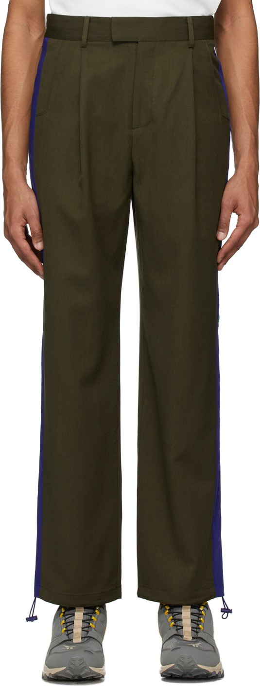 ADER error Khaki & Purple Wool T-914 Trousers