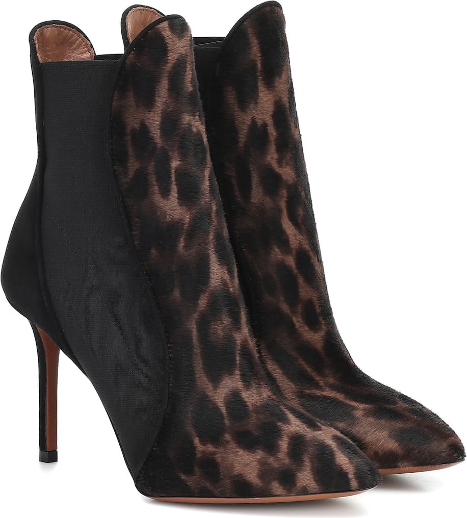 Alaïa Leopard-print calf hair ankle boots