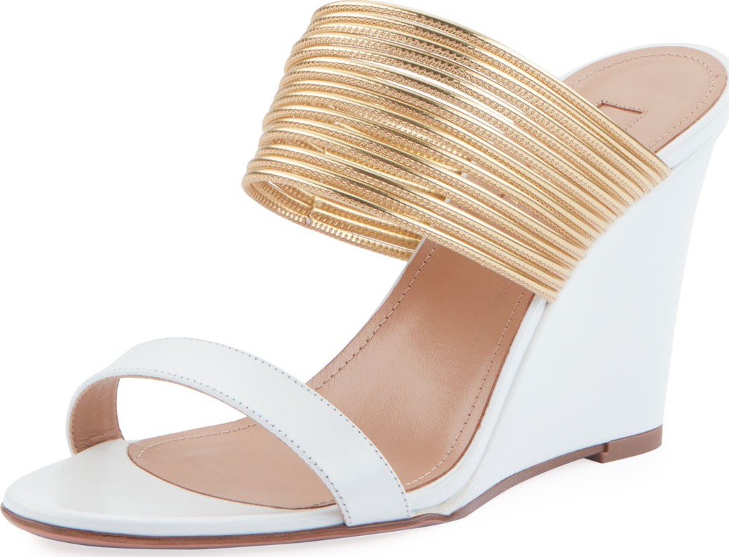 Aquazzura Rendez Vous Wedge Slide Sandals