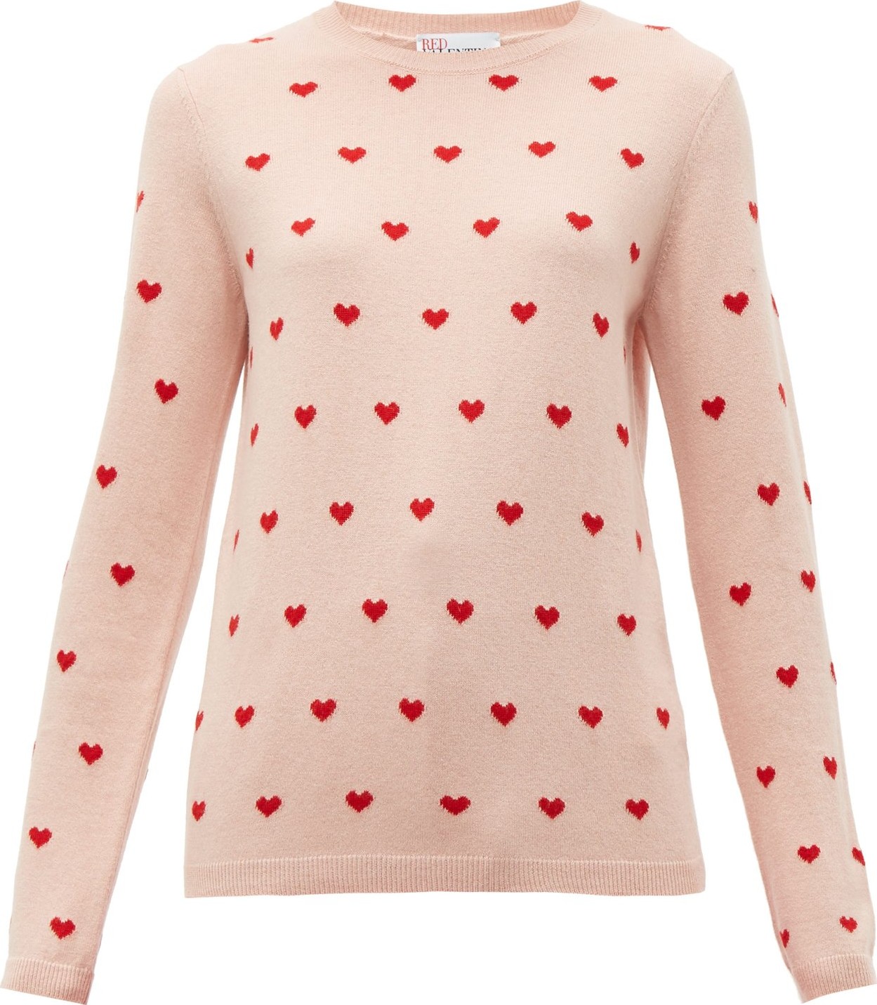RED Valentino Heart-jacquard round-neck sweater